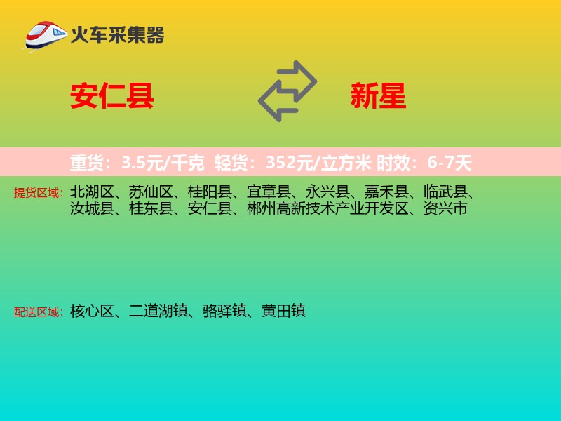安仁县到新星物流专线
