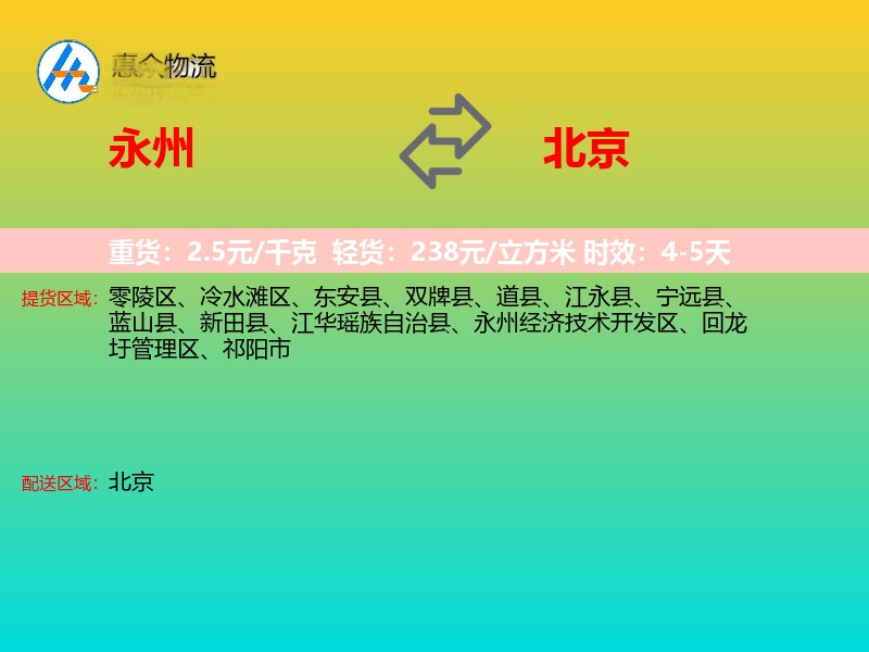 永州到北京长途搬家