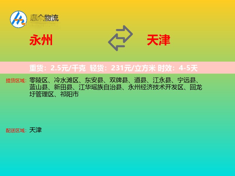 永州到天津长途搬家