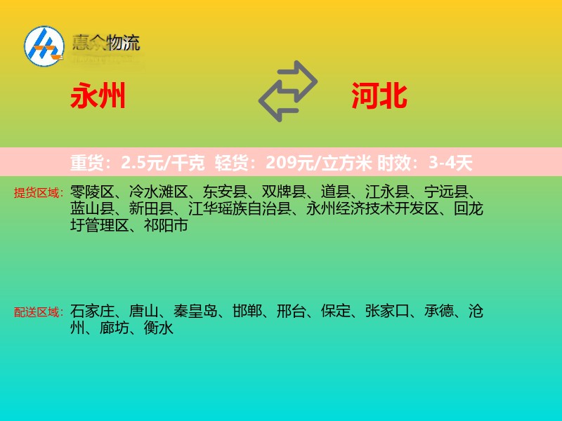 永州到河北长途搬家