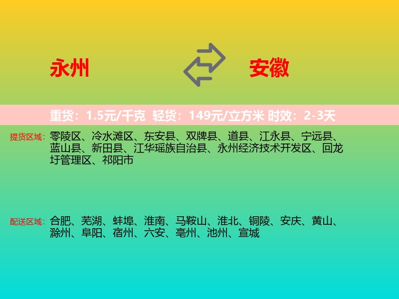 永州到安徽长途搬家