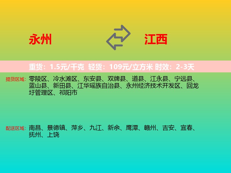 永州到江西长途搬家
