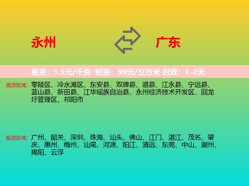 永州到广东长途搬家
