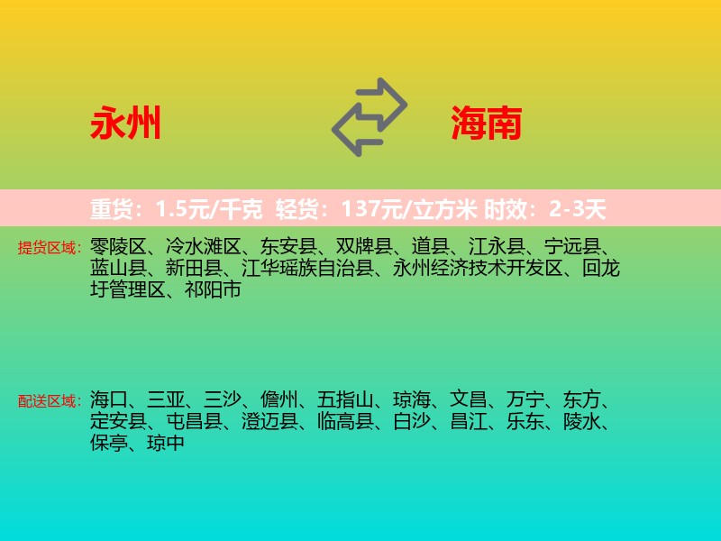 永州到海南长途搬家