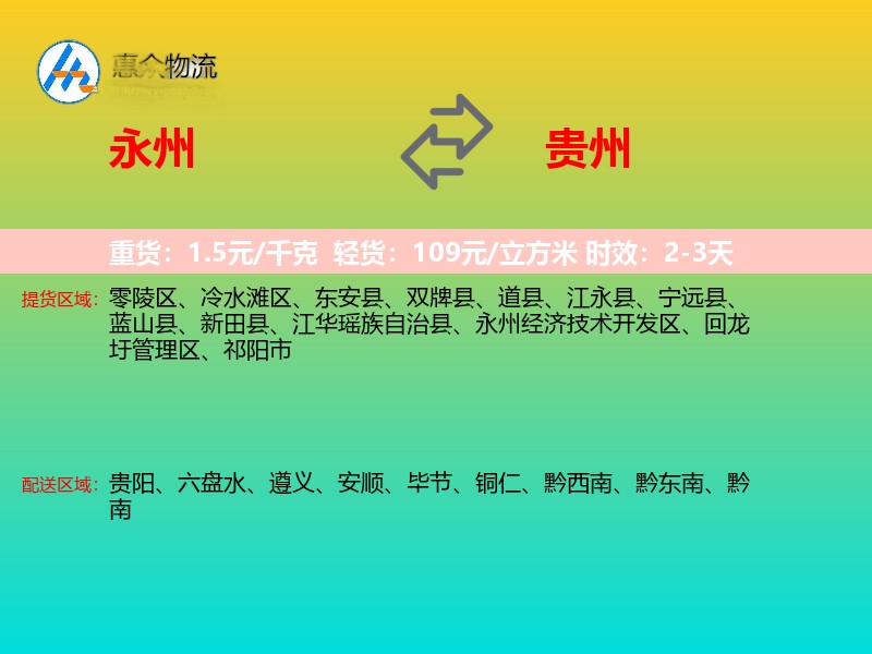 永州到贵州长途搬家