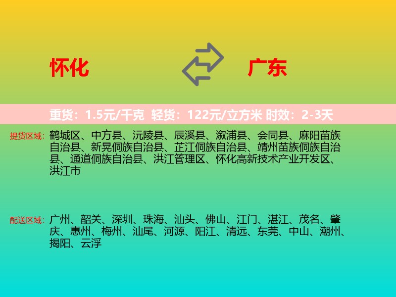 怀化到广东长途搬家