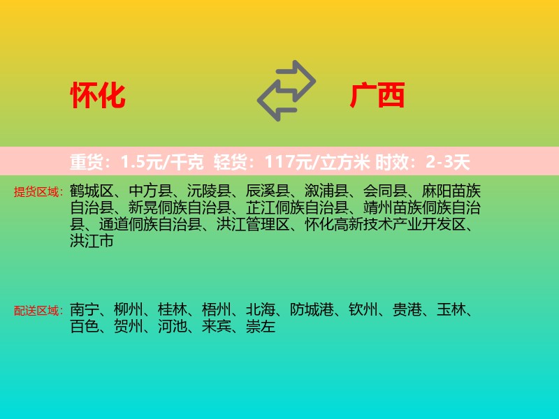 怀化到广西长途搬家