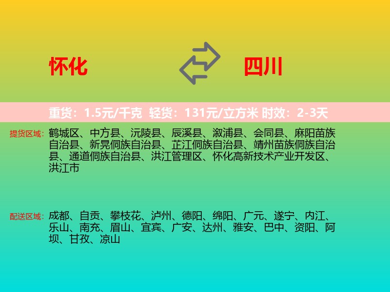 怀化到四川长途搬家