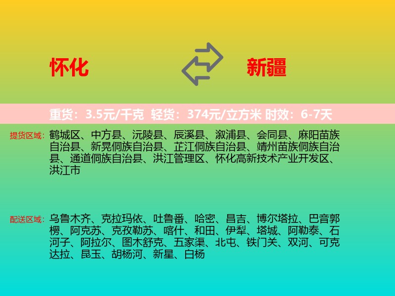 怀化到新疆长途搬家
