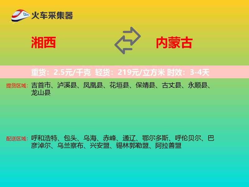 湘西到内蒙古轿车托运