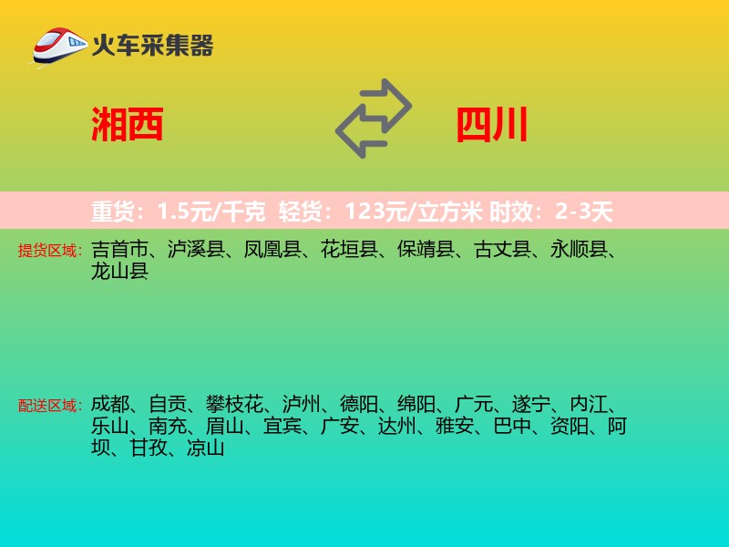 湘西到四川物流专线
