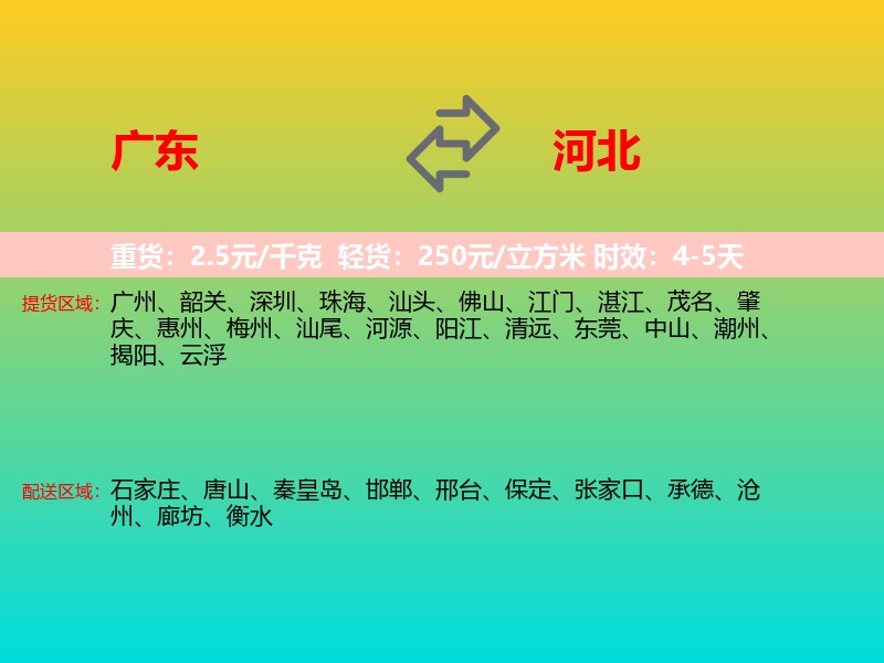 广东到河北长途搬家