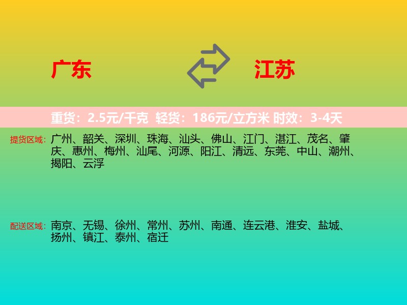 广东到江苏长途搬家