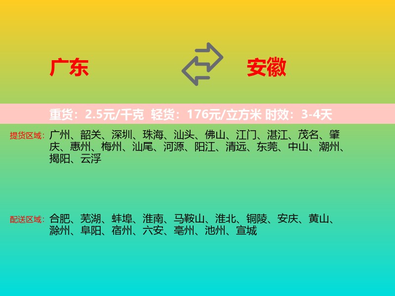 广东到安徽长途搬家