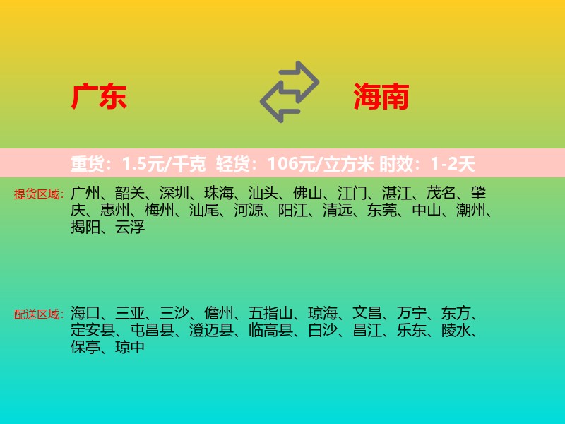 广东到海南长途搬家