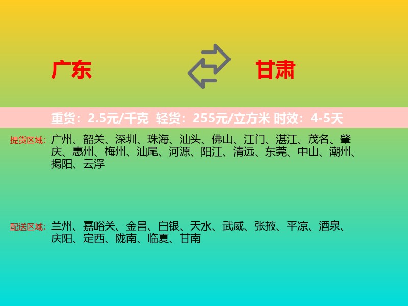 广东到甘肃长途搬家