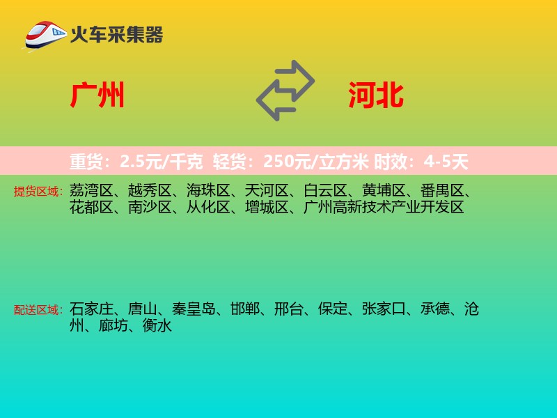 广州到河北物流专线