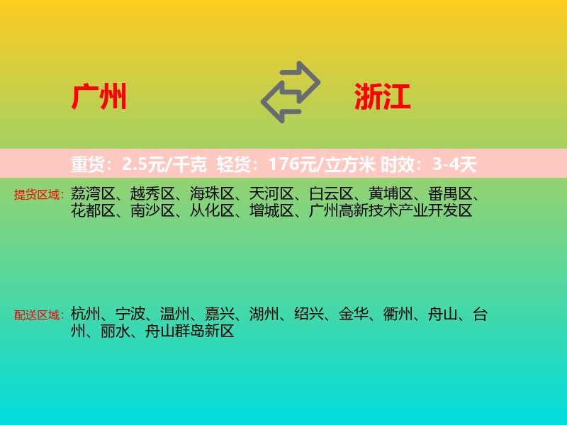 广州到浙江长途搬家
