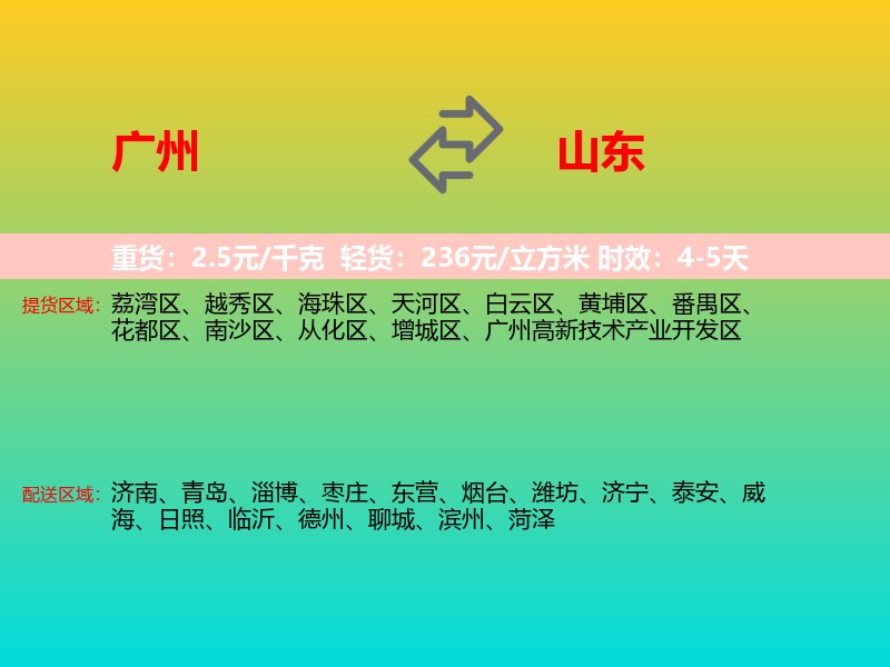 广州到山东长途搬家
