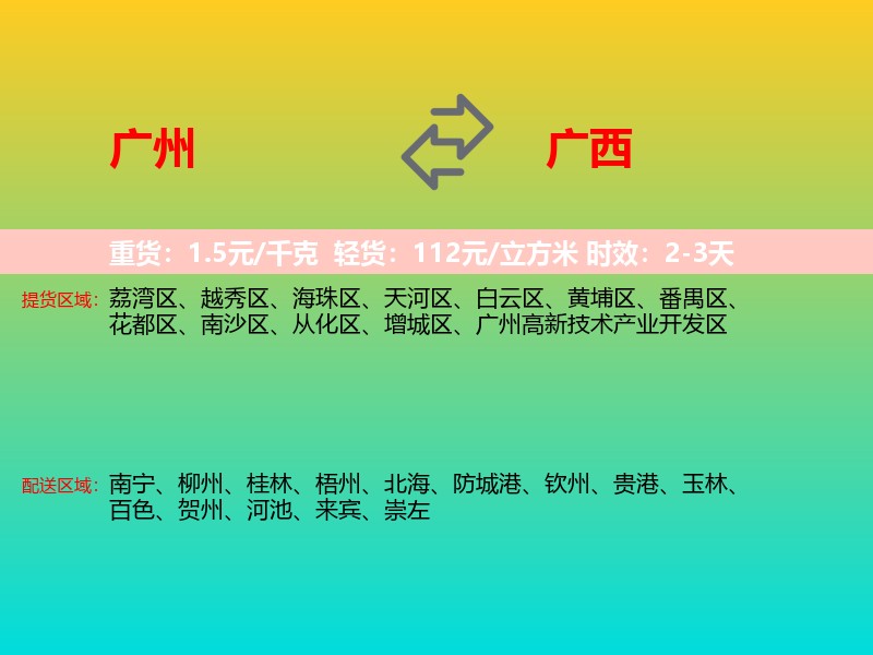 广州到广西长途搬家