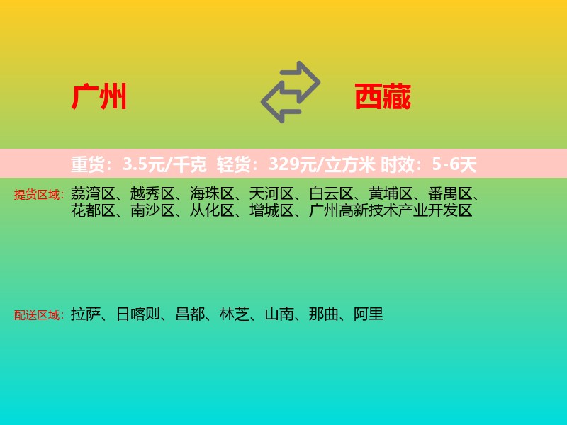 广州到西藏长途搬家