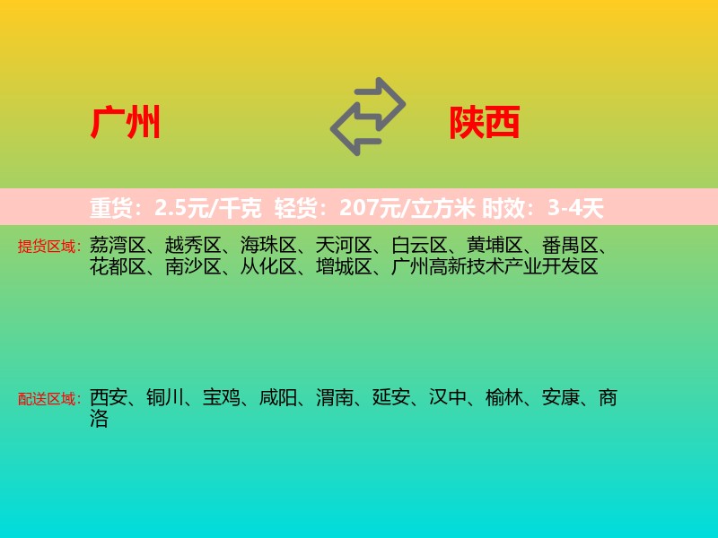 广州到陕西长途搬家