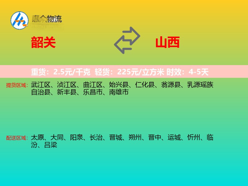 韶关到山西长途搬家