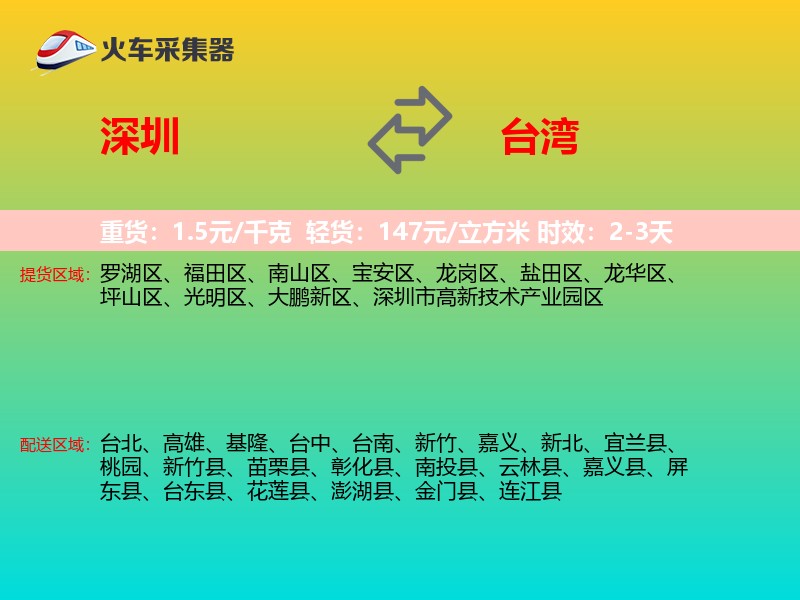 深圳到台湾长途搬家