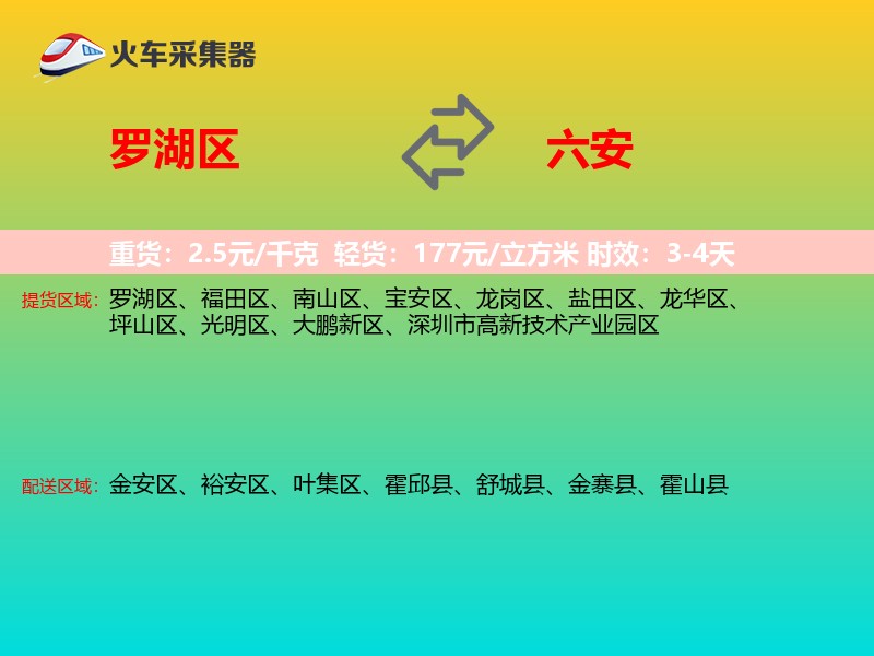 罗湖区到六安物流专线