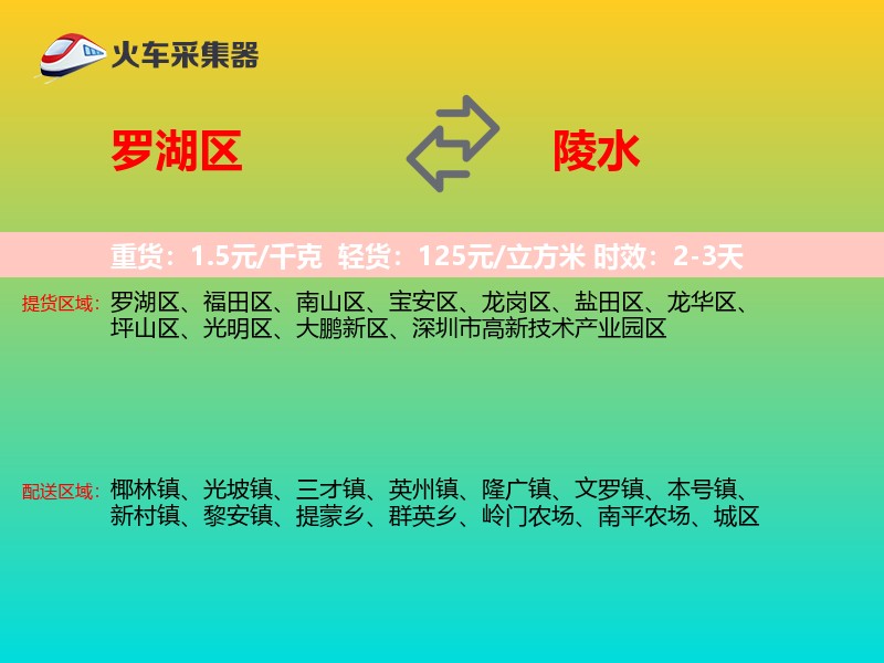 罗湖区到陵水物流专线