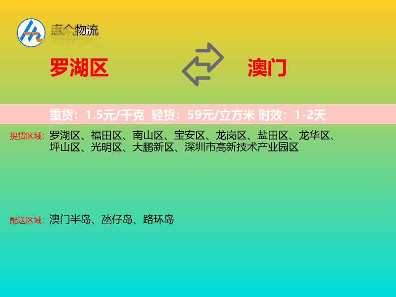罗湖区到澳门长途搬家