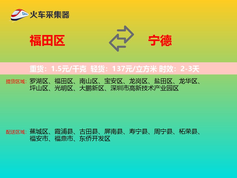 福田区到宁德物流专线