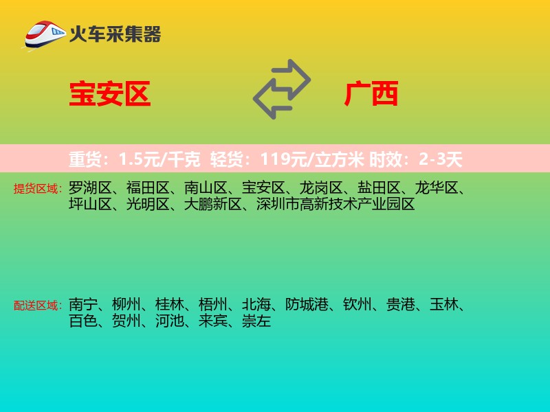 宝安区到广西长途搬家
