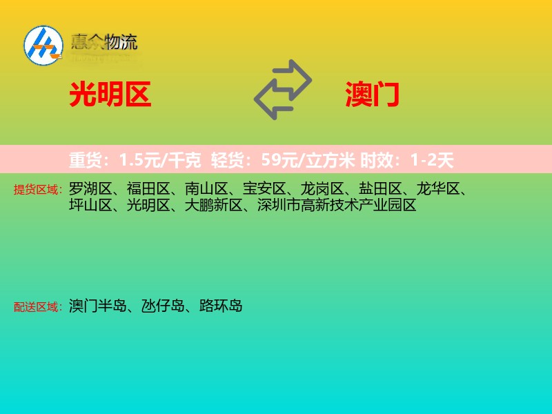 光明区到澳门轿车托运
