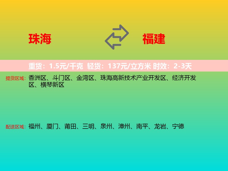 珠海到福建长途搬家