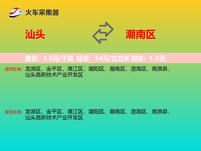 汕头到潮南区物流专线