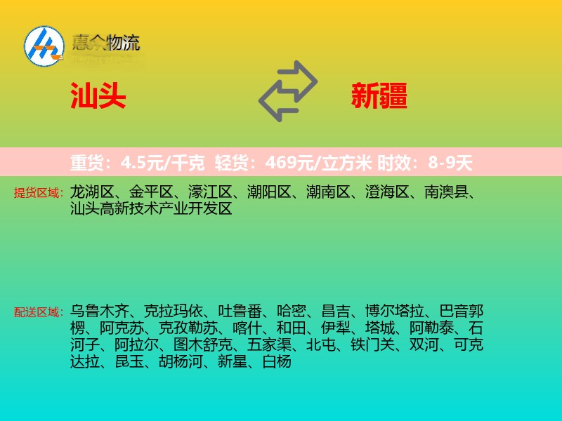 汕头到新疆轿车托运
