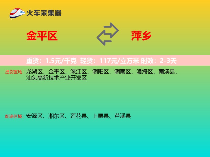 金平区到萍乡物流专线