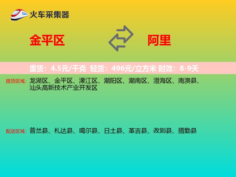 金平区到阿里物流专线