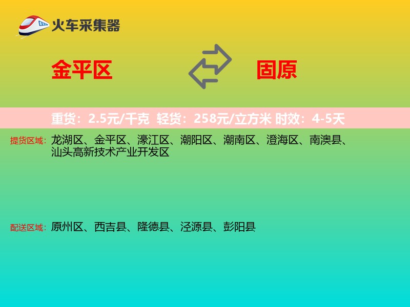 金平区到固原物流专线