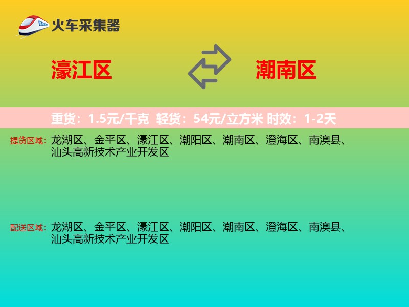 濠江区到潮南区物流专线