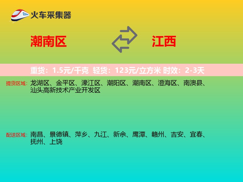潮南区到江西物流专线