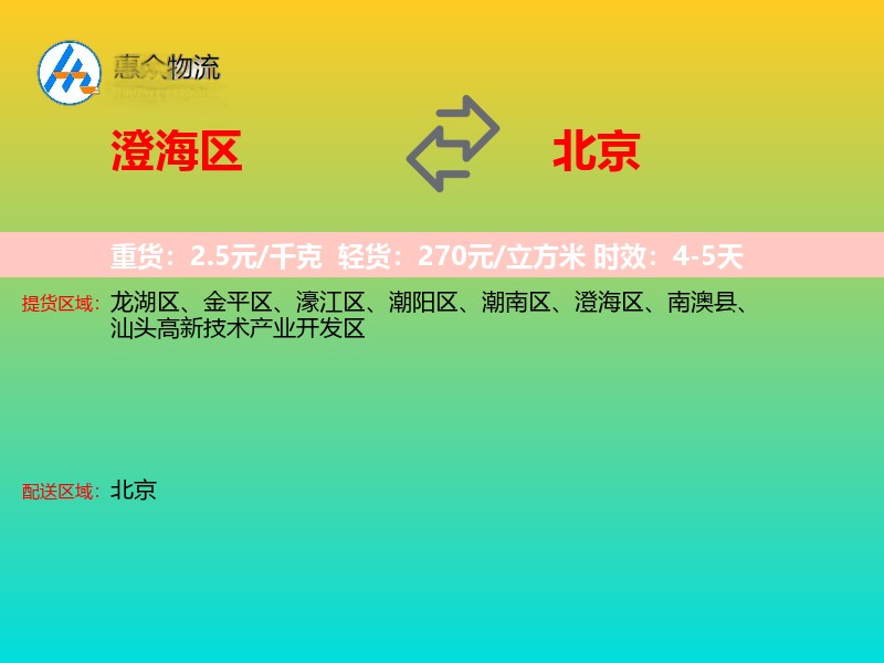 澄海区到北京长途搬家