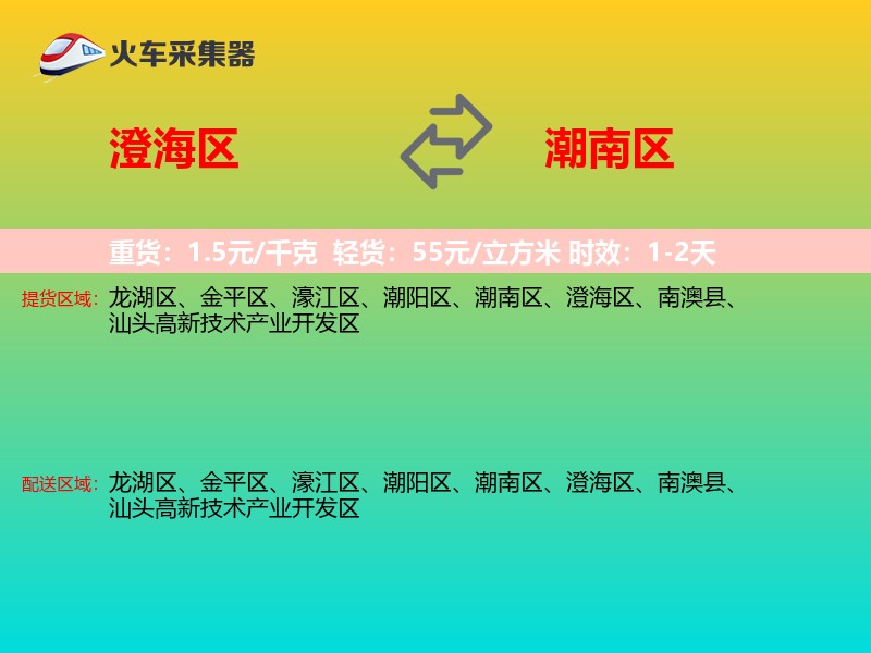 澄海区到潮南区物流专线