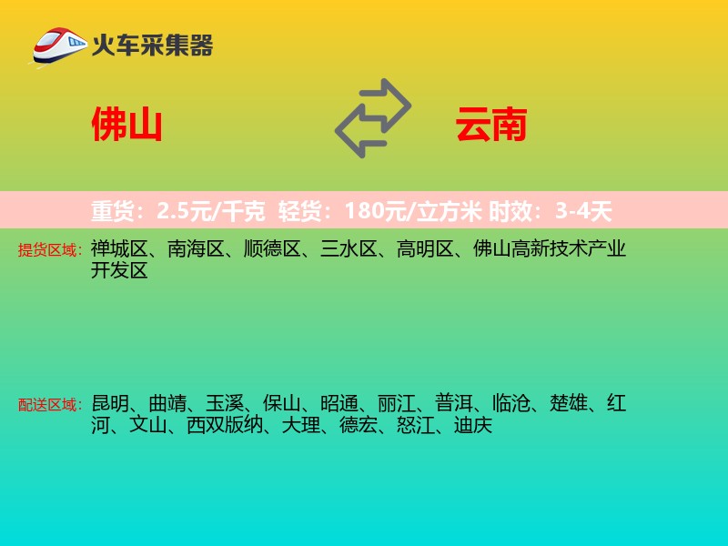佛山到云南物流专线
