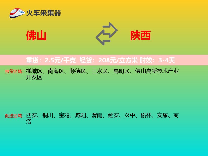 佛山到陕西物流专线