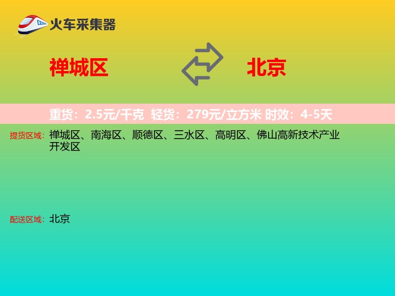 禅城区到北京长途搬家