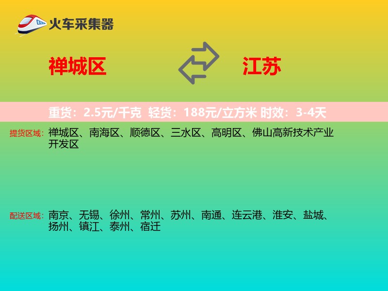 禅城区到江苏物流专线