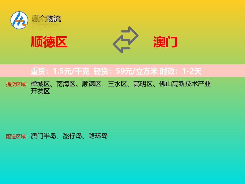 顺德区到澳门长途搬家