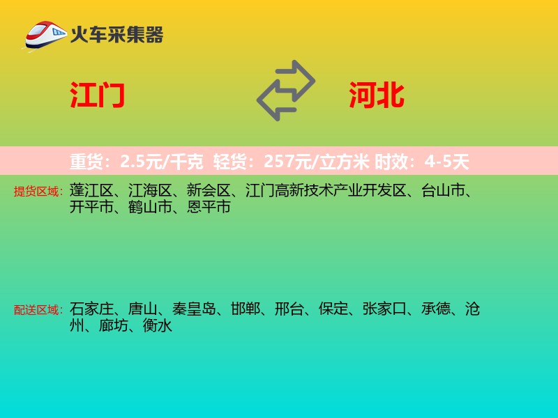 江门到河北物流专线